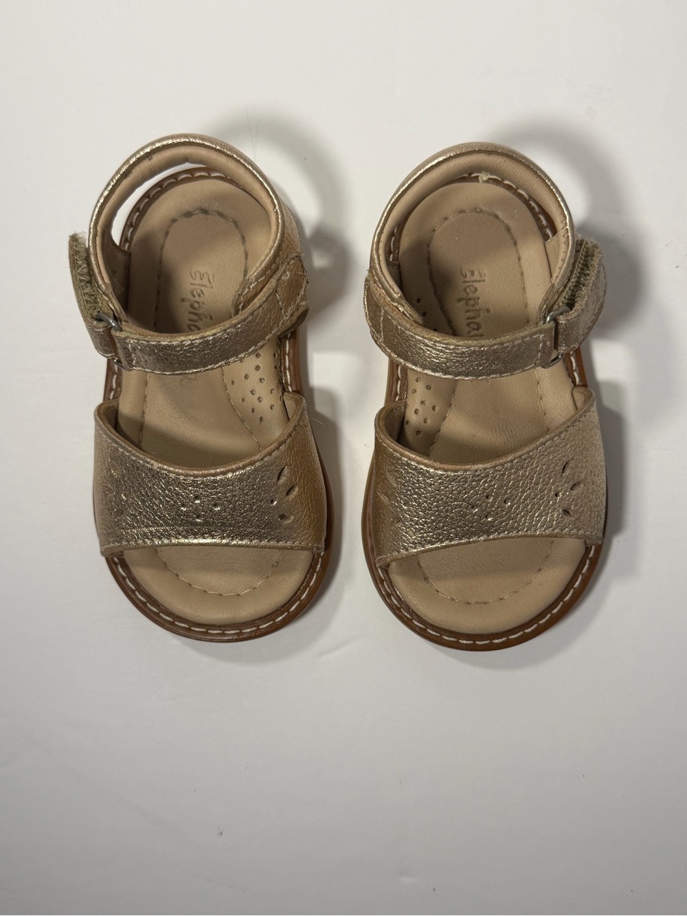 Elephantito Girls Metallic Gold Leather Sandals Toddler EU 19 US 4
